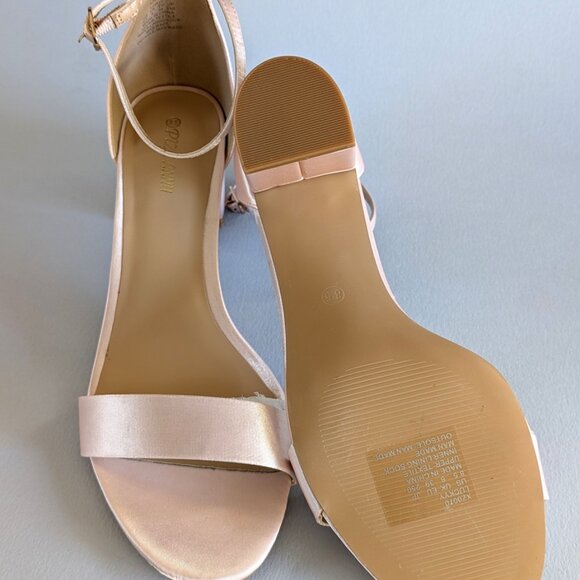 Womens Two Inch Block Heel Sandals, Dress Shoes, Prom Shoes, Blush Pink Sandals - Picture 5 of 10